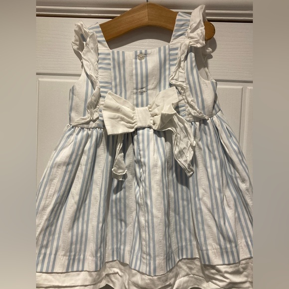 Dolce Petit blue and white striped Spanish wear dress nautical girls age 3 - Picture 4 of 4
